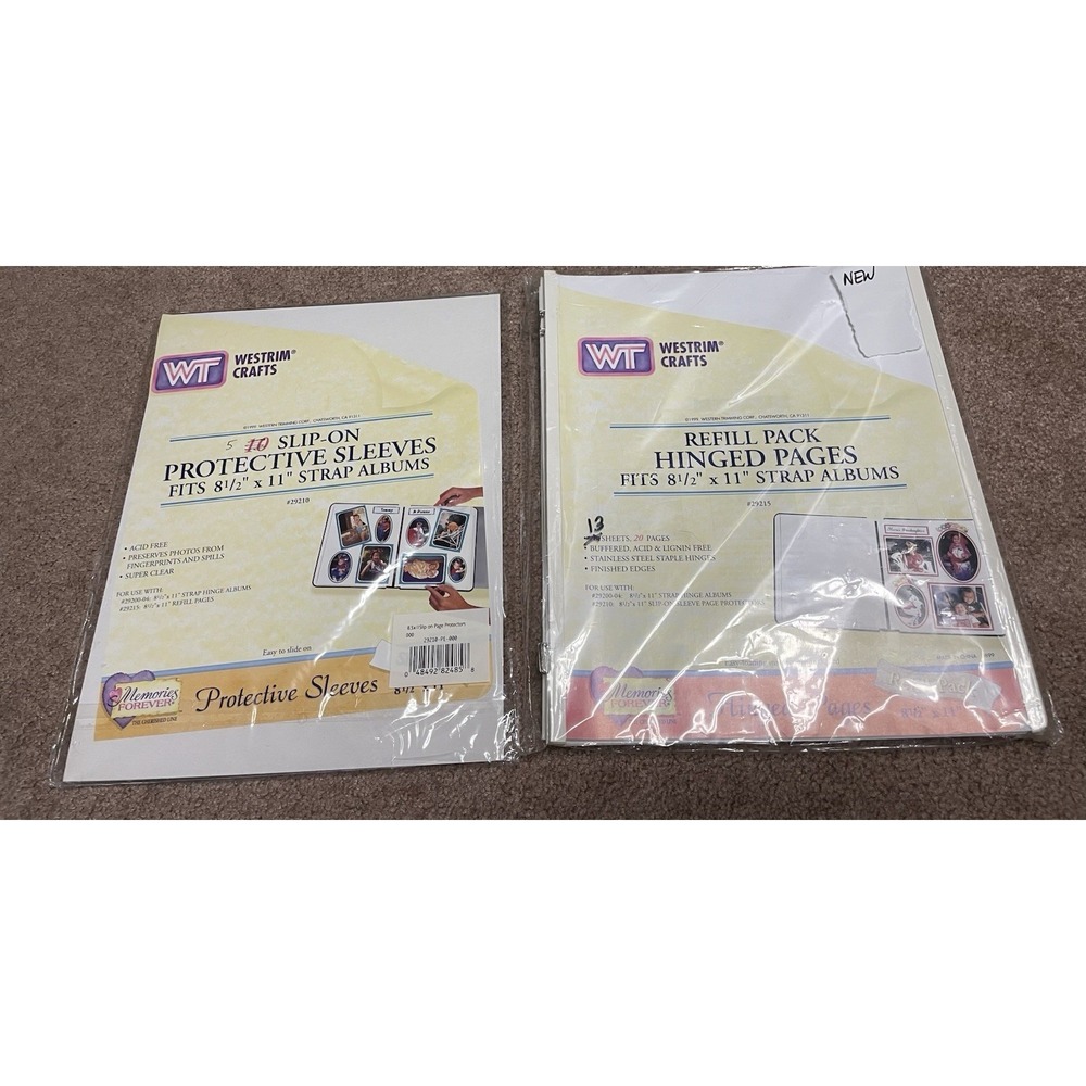 Westrim Crafts Hinged Pages 8.5x11 Strap 13 Pages x 5 Slip On Page Protectors